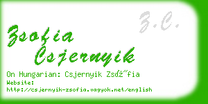 zsofia csjernyik business card